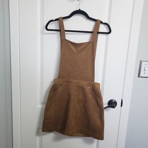 JACK BY BB DAKOTA Brown Faux Suede Pinafore Dress